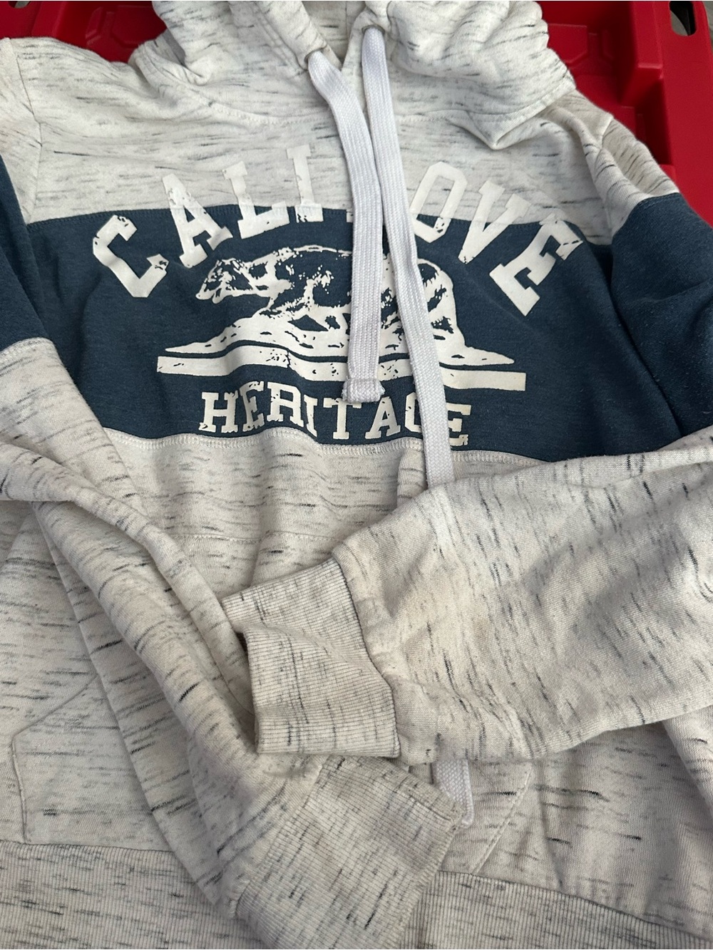 Reflex Heather Gray & Navy Pullover Hoodie with Chest Graphic